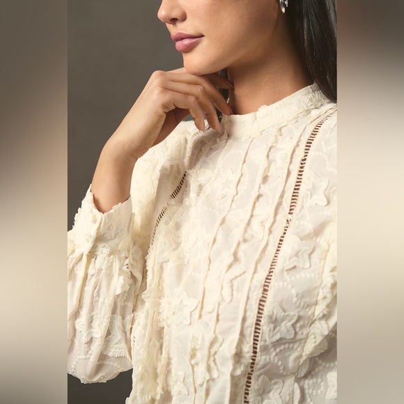 New Women’s Farm Rio Ivory 3D Stars Blouse For Anthropologie!!🔥🔥🔥 - Picture 3 of 16